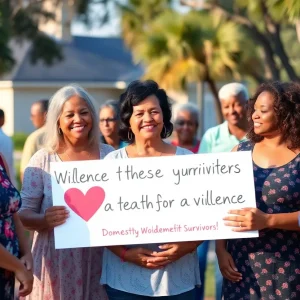 Community support scene for domestic violence survivors in Beaufort, SC