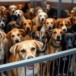 Dogs waiting for adoption at Beaufort County Animal Shelter