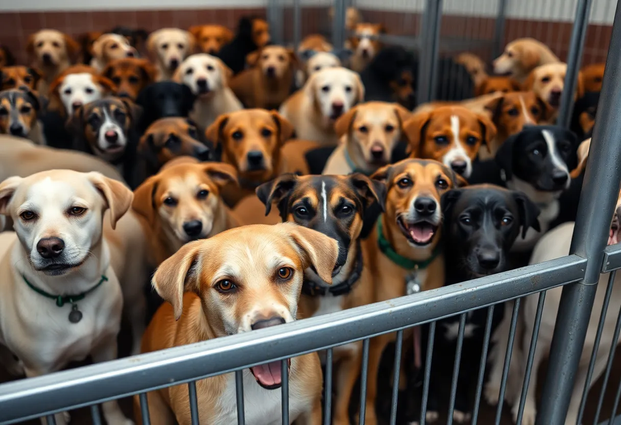 Dogs waiting for adoption at Beaufort County Animal Shelter