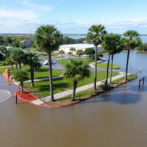 High tide flood in Beaufort South Carolina