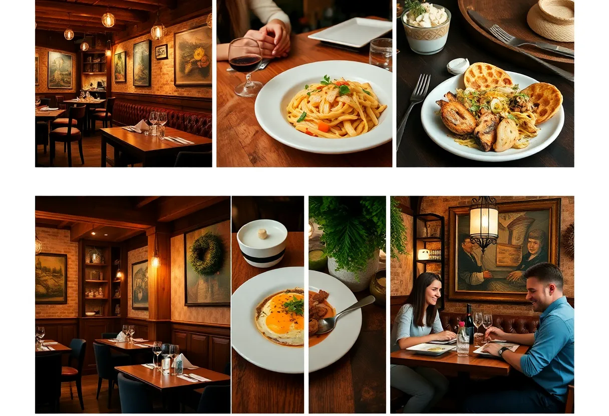 Collage of hidden restaurants in South Carolina with cuisine highlights