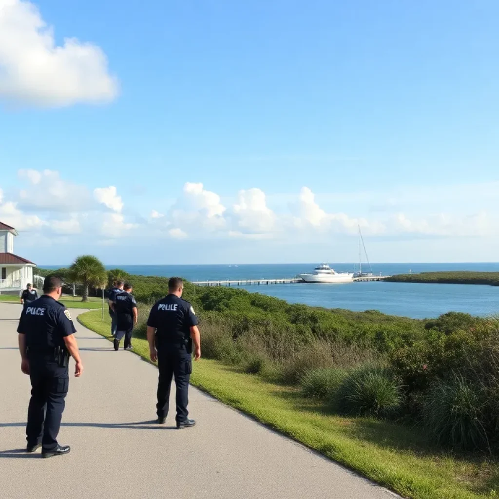Police conducting an operation against drug trafficking in Hilton Head Island.