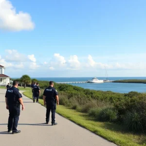 Police conducting an operation against drug trafficking in Hilton Head Island.
