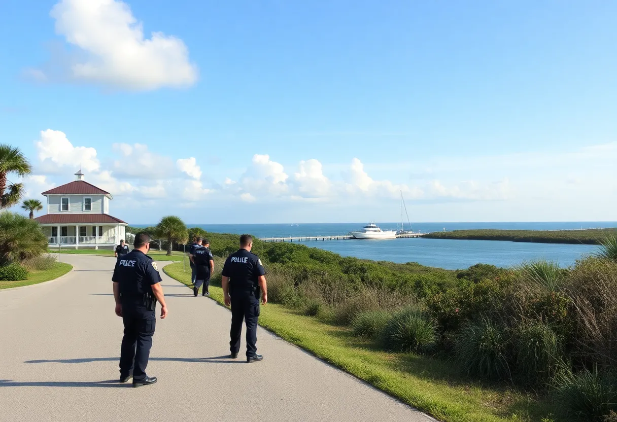 Police conducting an operation against drug trafficking in Hilton Head Island.