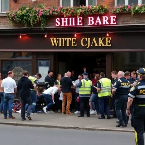 Emergency responders at the scene of a mass shooting