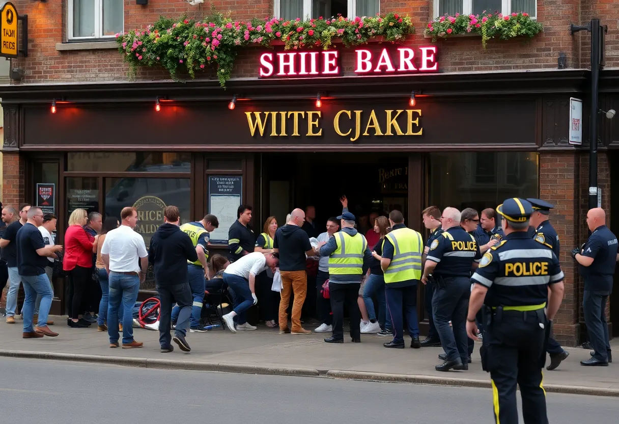 Emergency responders at the scene of a mass shooting