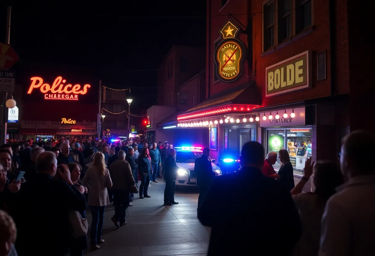 Police respond to the scene of a mass shooting at Willie's Bar and Grill.