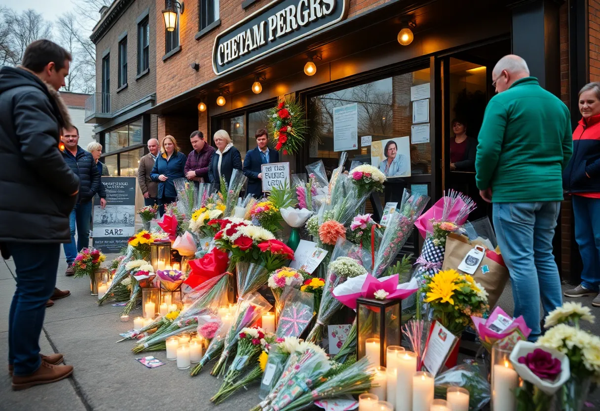Memorial at Willie's Bar and Grill for shooting victims