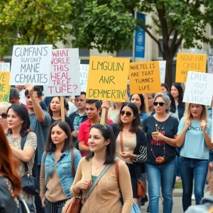People gathered for No Kings Day protests