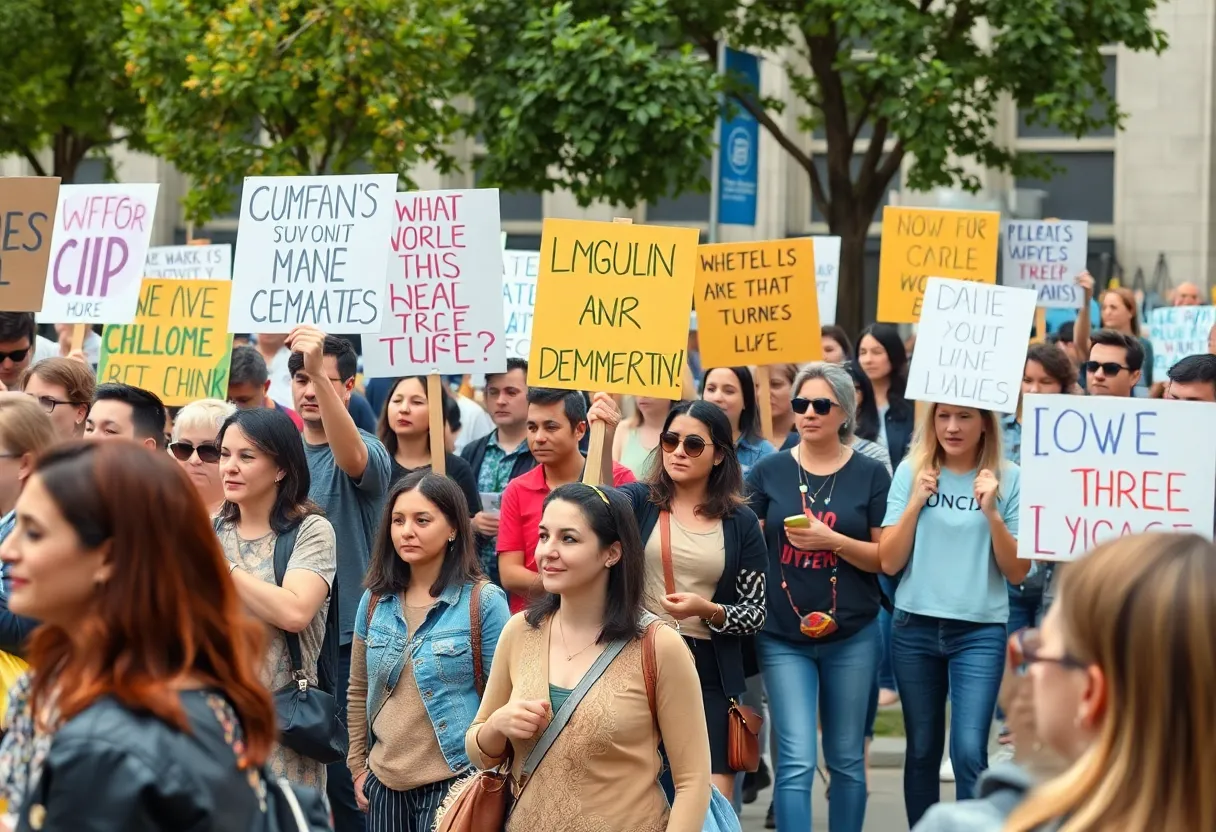 People gathered for No Kings Day protests