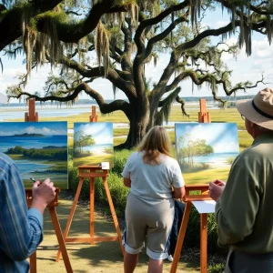 Artists participating in the Plein Air Invitational capturing the beauty of Port Royal