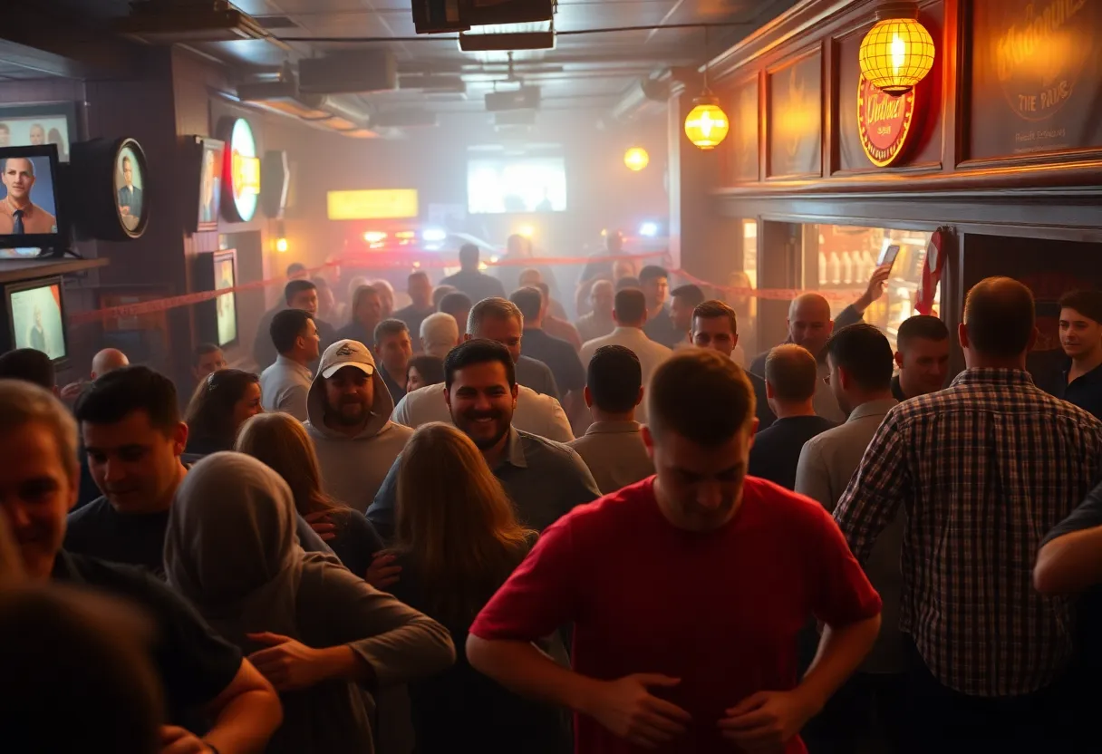 Chaos at Willie's Bar and Grill during a mass shooting.