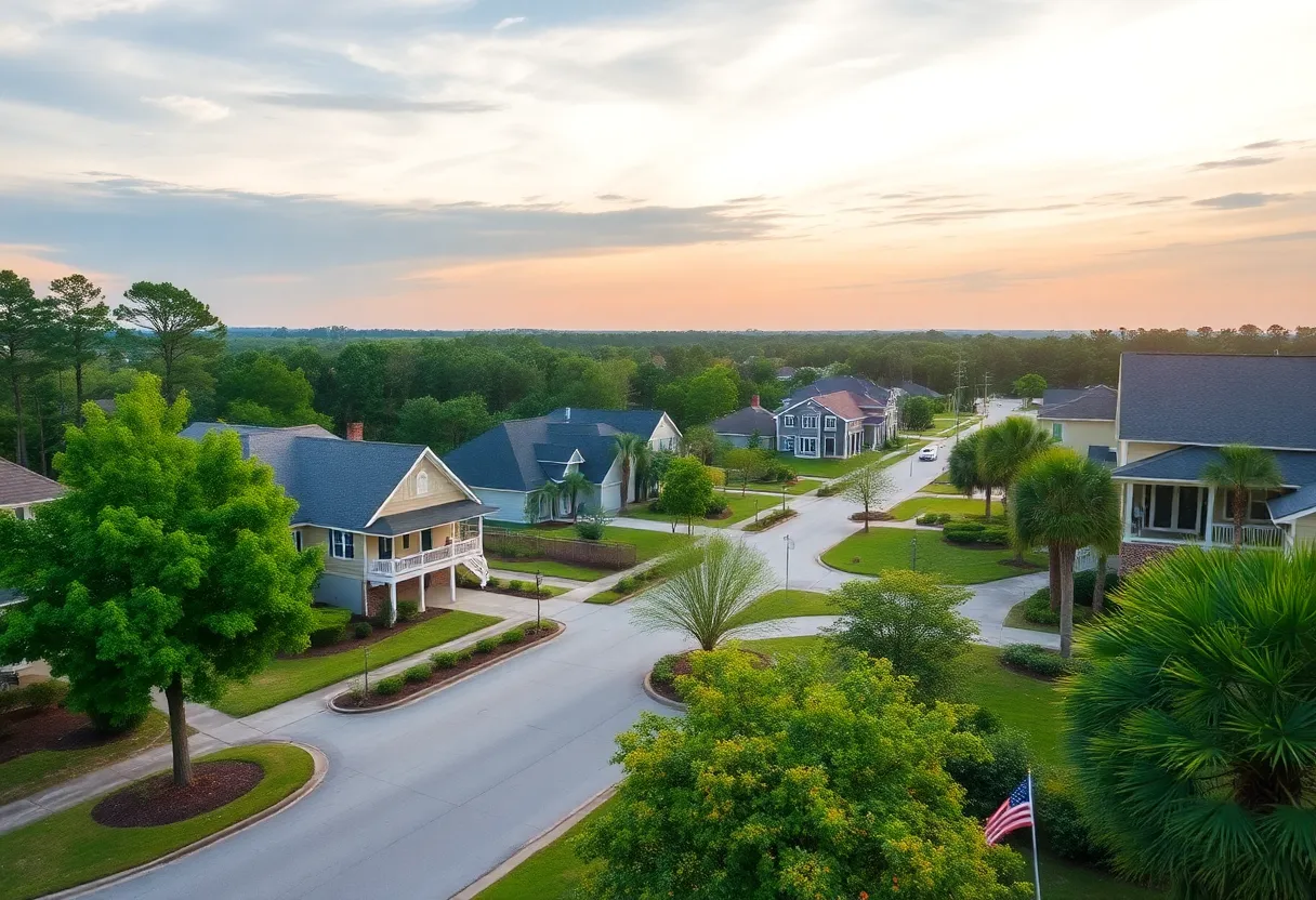 Scenic view of a small town in South Carolina, ideal for retirees