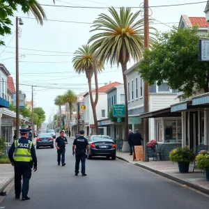 Community street on St. Helena Island with local businesses