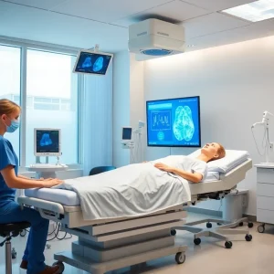 Interior of USC Beaufort's nursing training center with advanced technology for student learning.