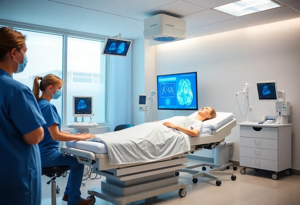 Interior of USC Beaufort's nursing training center with advanced technology for student learning.