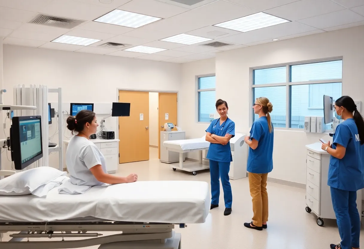 Nursing students practicing in a simulation lab at USC Beaufort