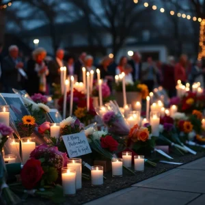 Community vigil honoring the victims of the mass shooting at Willie’s Bar and Grill.