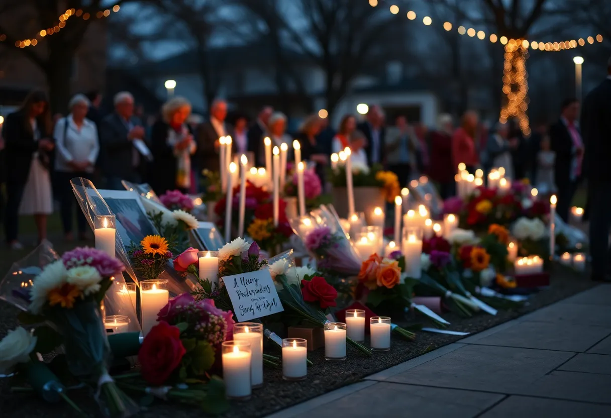 Community vigil honoring the victims of the mass shooting at Willie’s Bar and Grill.