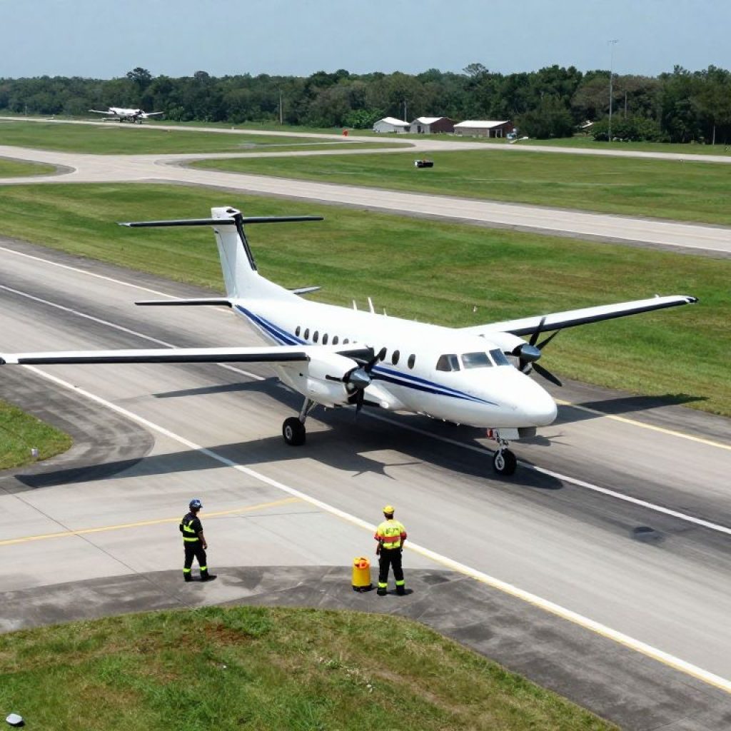 Light-engine aircraft overshot runway at Beaufort County airport
