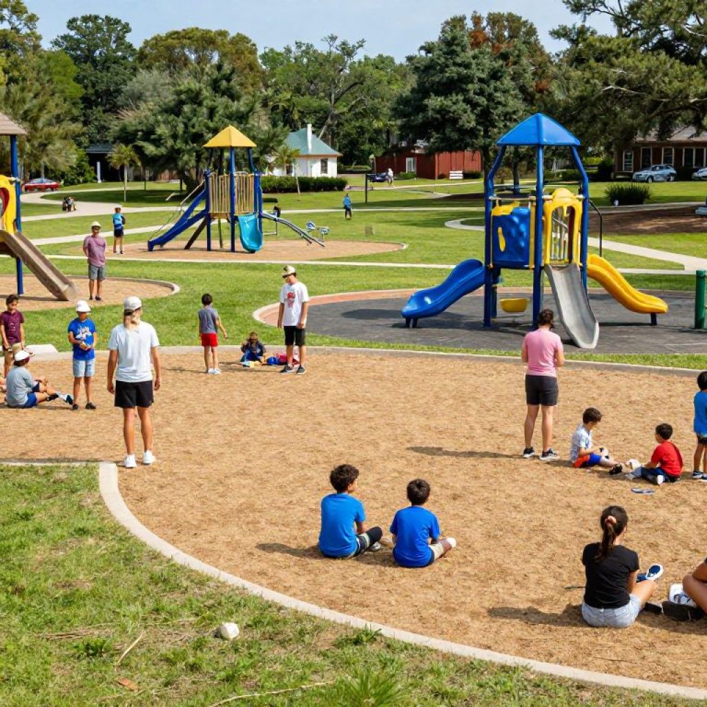 Families enjoying outdoor activities at Beaufort County Community Park