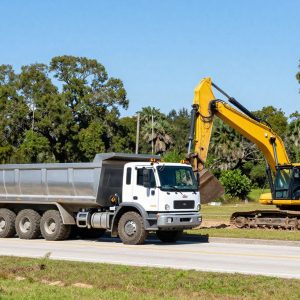 Dump truck and excavator in Beaufort County