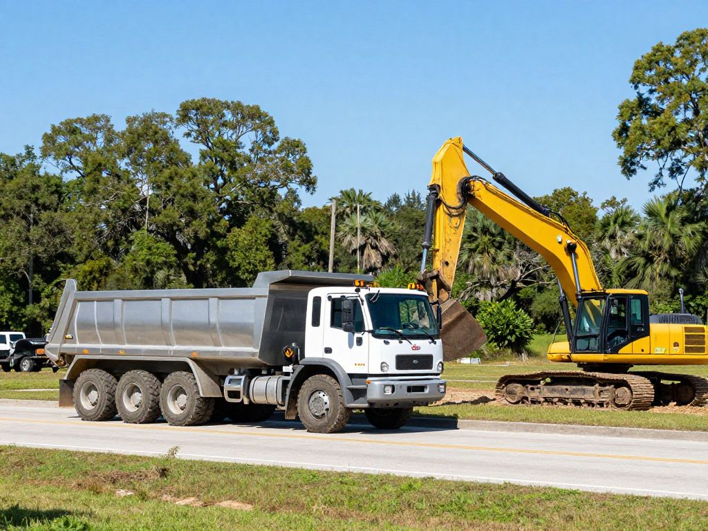 Dump truck and excavator in Beaufort County