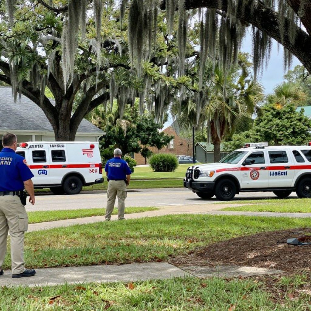Emergency services in action in Beaufort County, South Carolina