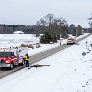 Beaufort County roads treated with salt brine for winter weather safety.