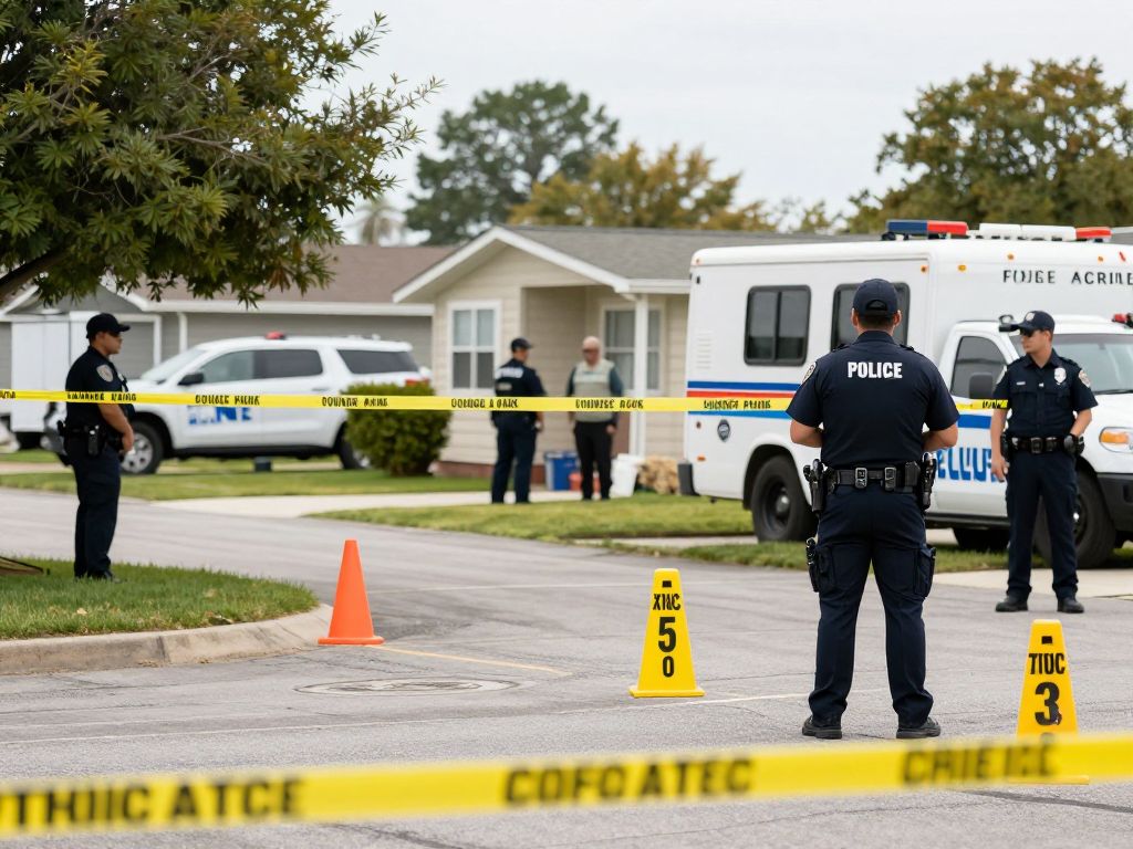 Law enforcement investigating a shooting scene in Beaufort