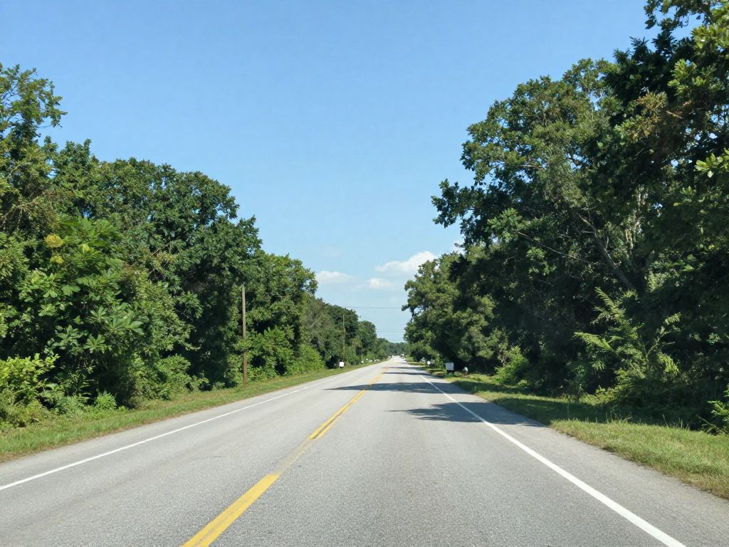 View of Bluffton Parkway showing the scenery where a recent accident occurred.