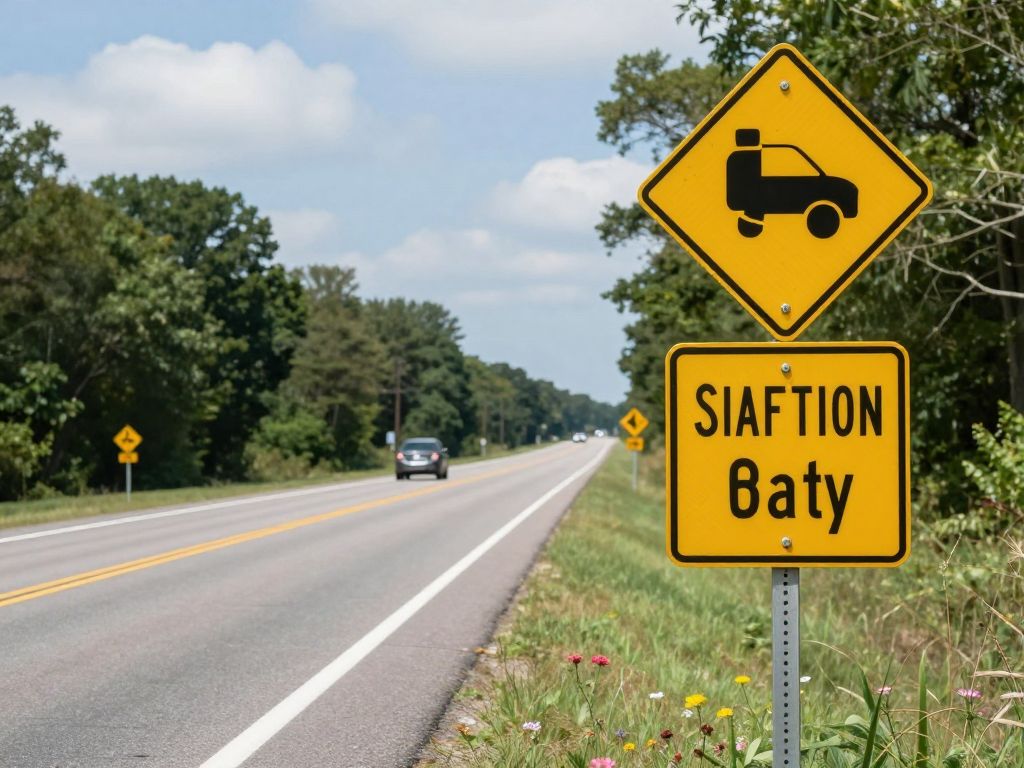 Bluffton Parkway showcasing road safety signs and a clear road.