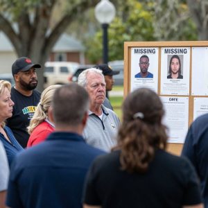 Community members looking for a missing person in Beaufort