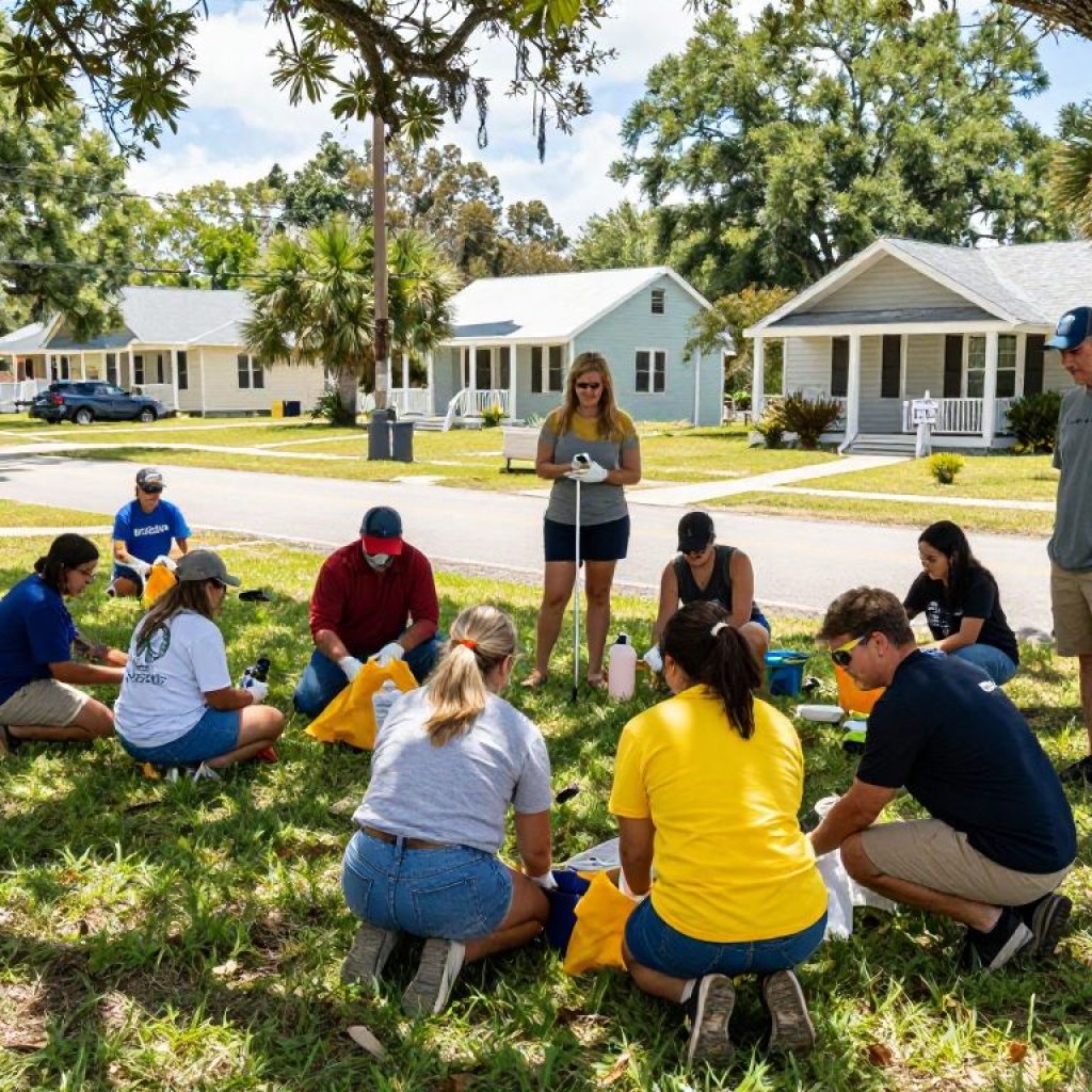Community members assisting in a search effort in Beaufort County.