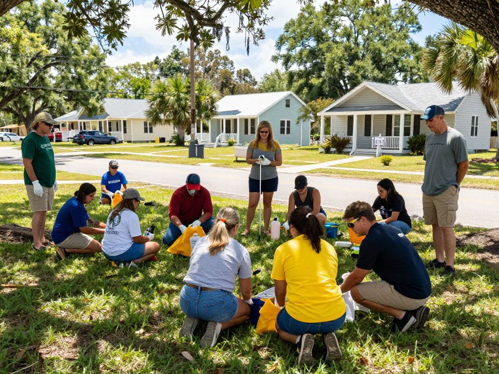 Community members assisting in a search effort in Beaufort County.