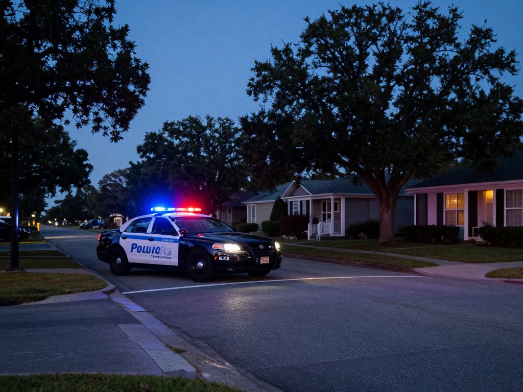 Police car at a traffic stop in Beaufort County
