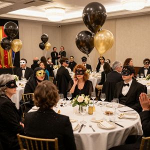 Guests enjoying the Havelock Chamber of Commerce Annual Masquerade Dinner.