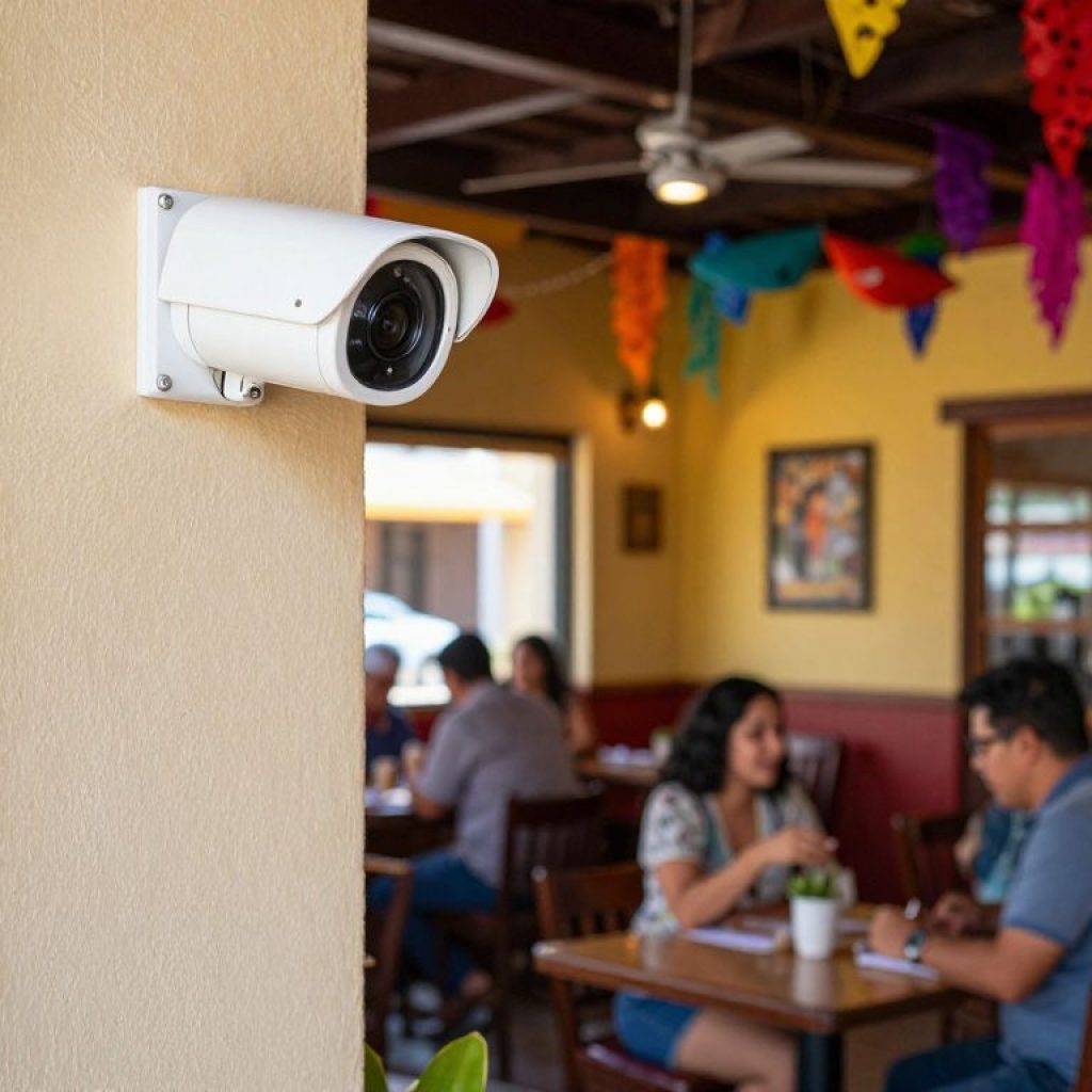 A Hispanic restaurant displaying enhanced security measures