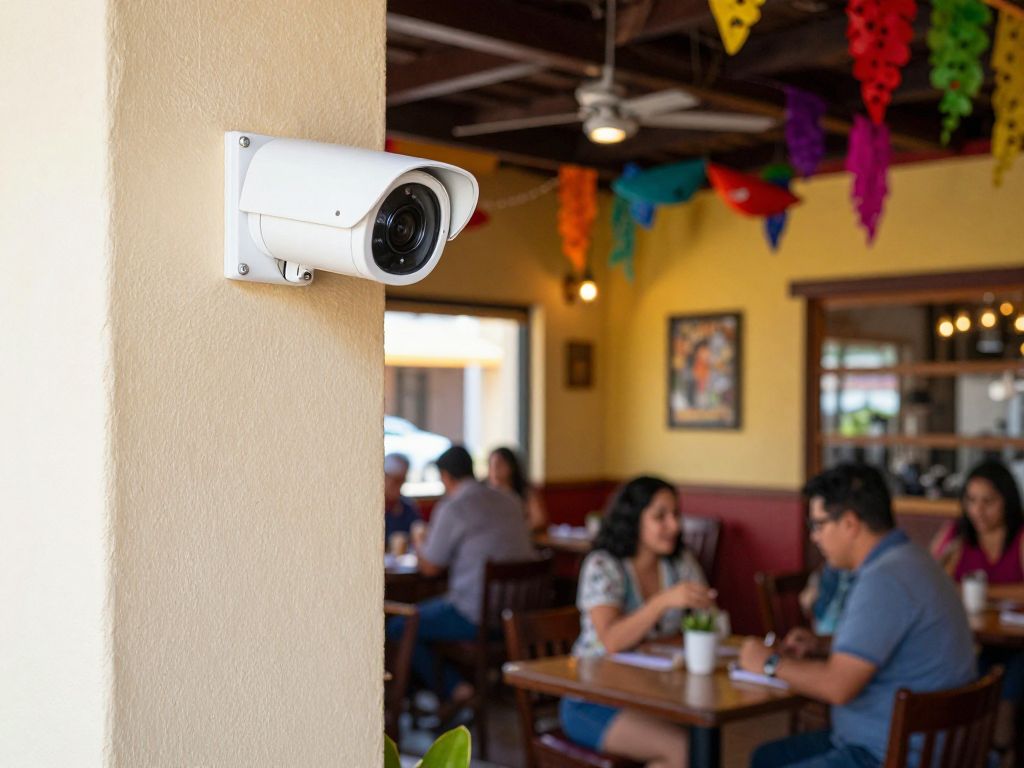 A Hispanic restaurant displaying enhanced security measures