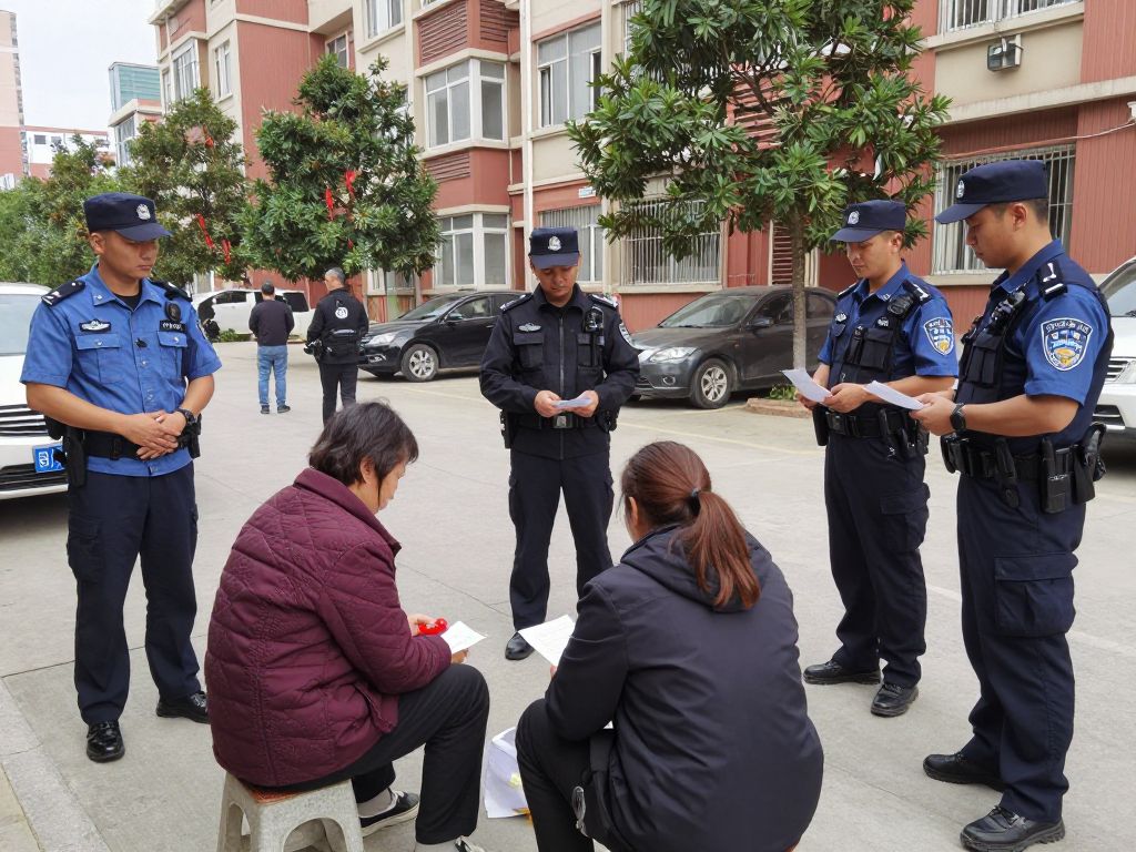 Police officers conducting an investigation in North Charleston neighborhood