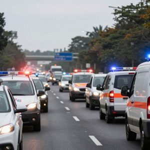 Emergency vehicles at a traffic scene in Beaufort County