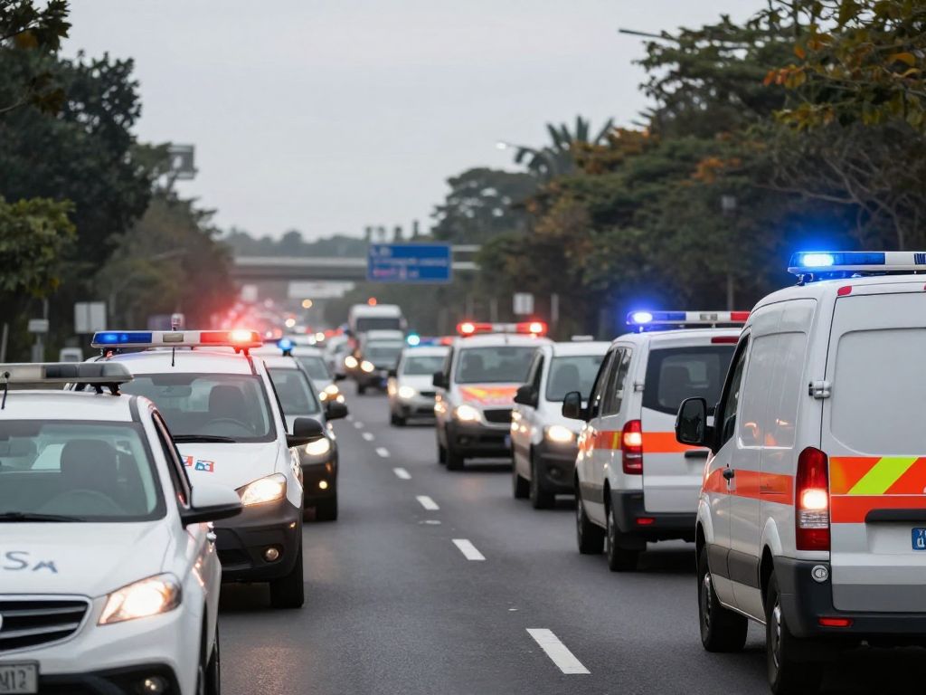 Emergency vehicles at a traffic scene in Beaufort County