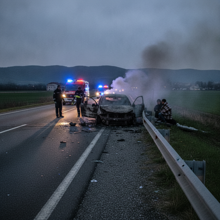 Marines rescue driver from burning vehicle