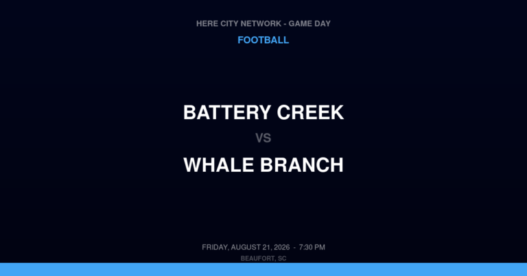 Battery Creek vs. Whale Branch — Football Game Day — Beaufort, SC — Aug 21, 2026