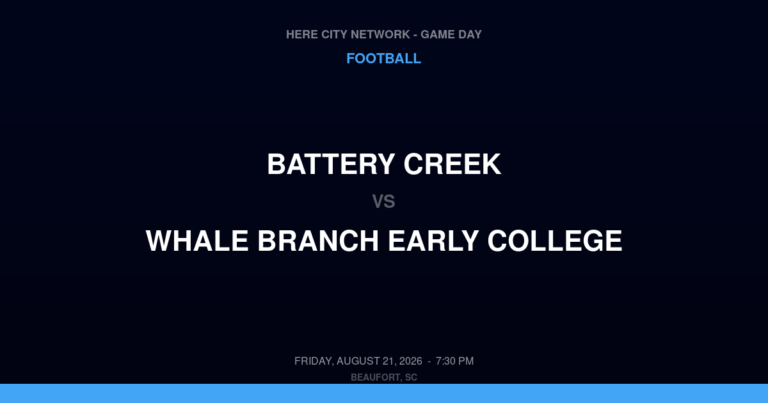Battery Creek vs. Whale Branch Early College — Football Game Day — Beaufort, SC — Aug 21, 2026