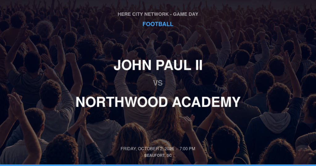 John Paul II vs. Northwood Academy — Football Game Day — Charleston, SC — Oct 2, 2026